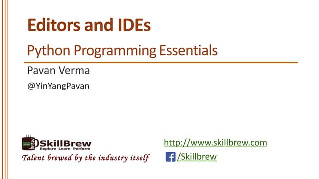 Python Programming Essentials - M4 - Editors and IDEs