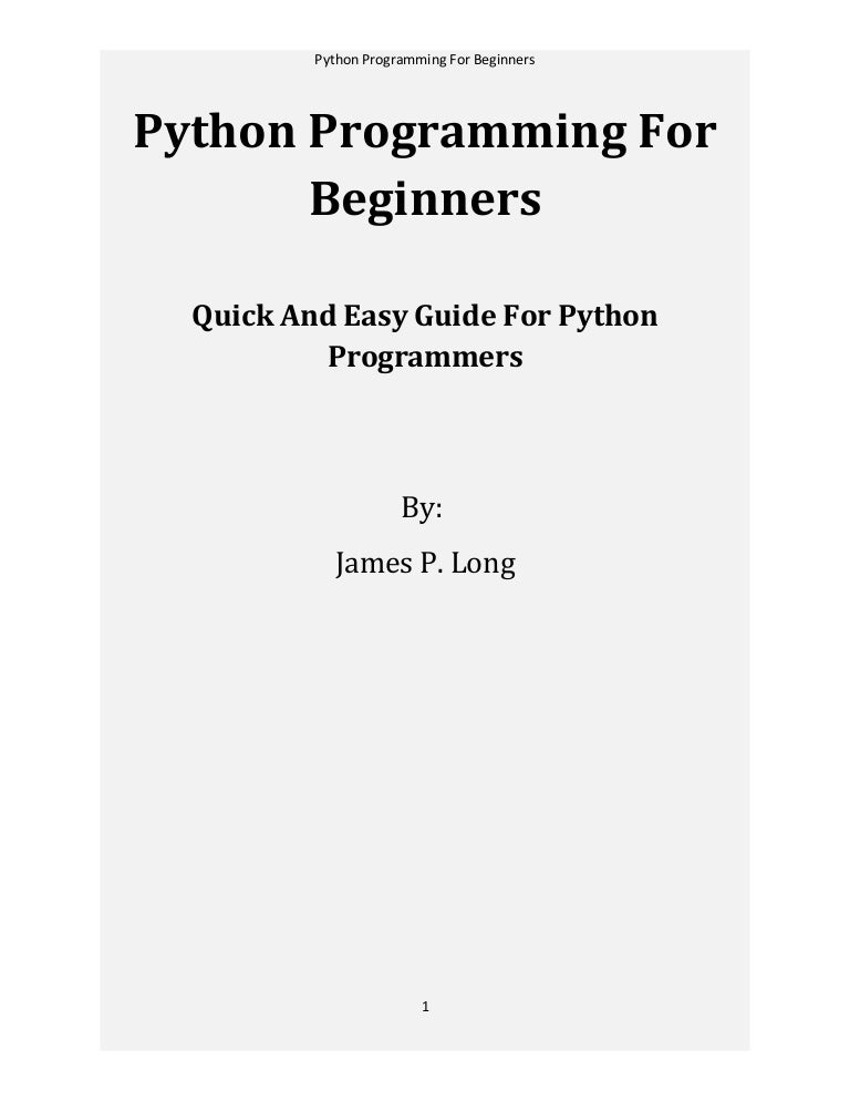 Python programming for beginners