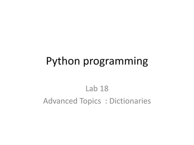 Python programming lab 18
