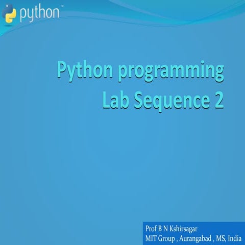 Python programming lab2 | PPT