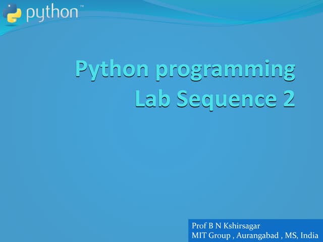 Python programming lab2