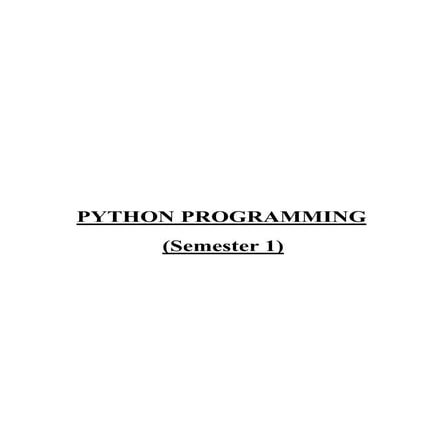 Python programs - first semester computer lab manual (polytechnics ...