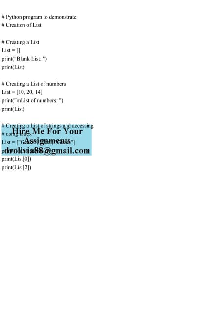 # Python program to demonstrate# Creation of List# Creating a .pdf