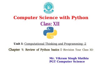 Computer Science(083) Python Pre Board Exam 1 Sample Paper Class 12 | PDF