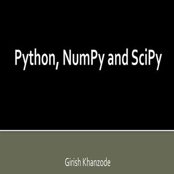 Python Scipy Numpy | PPT