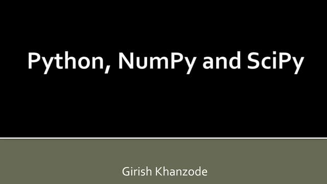 Python Scipy Numpy | PPT