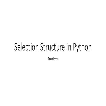 Python selection structure | PPT