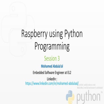 Raspberry using Python Session 3 | PPT