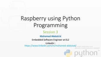 Raspberry using Python Session 3