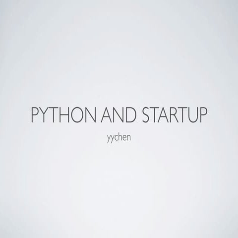 Python and Startup | PPT