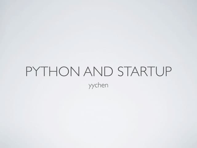 Python and Startup