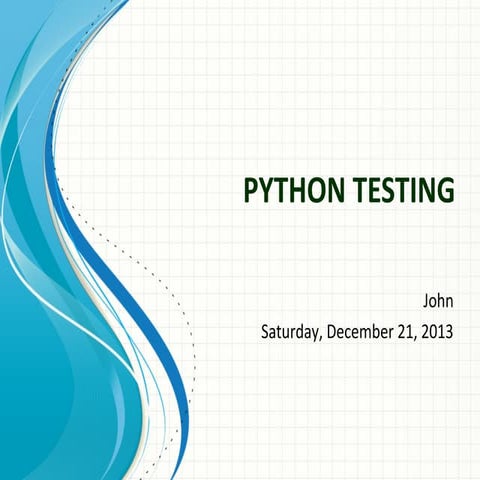 Python testing | PPT
