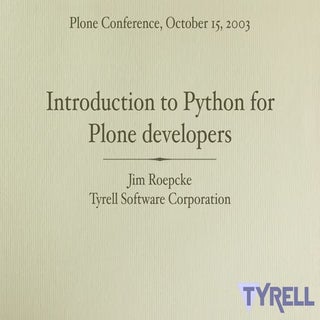Introduction to Python for Plone de...