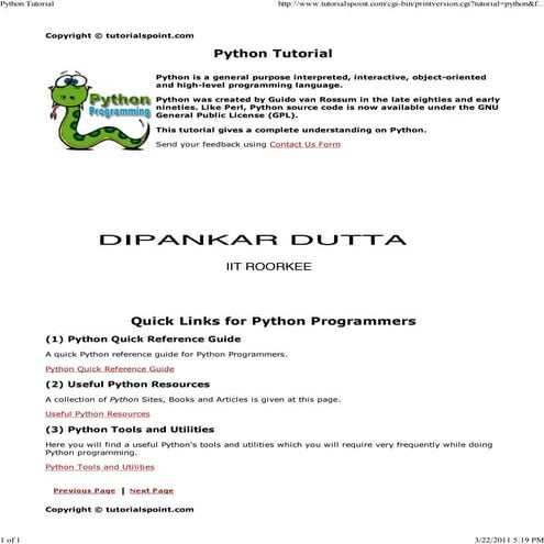 Python tutorial | PDF