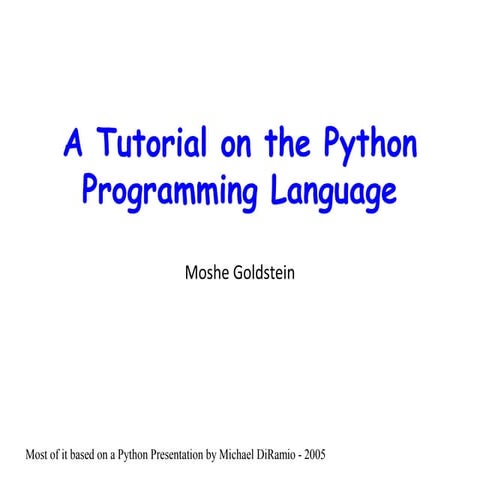 Python tutorialfeb152012 | PPT