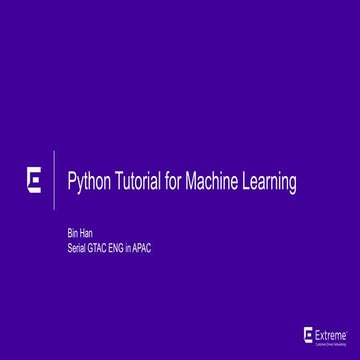 Python tutorial for ML | PPT