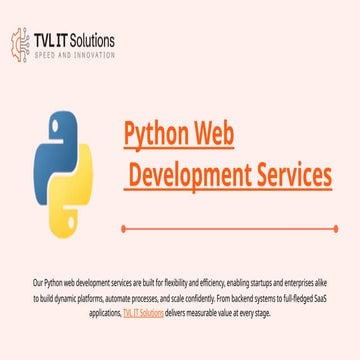 Python Web Development Services | TVL IT Solutions | PPTX