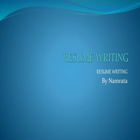 Resume writing draft