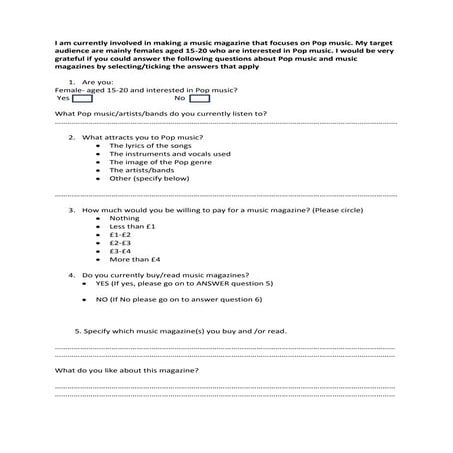 Questionnaire | DOCX