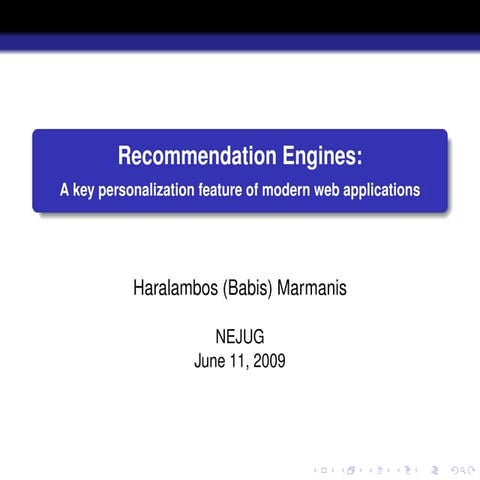 Recommendation Engines