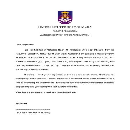 Questionnaire for proposal 