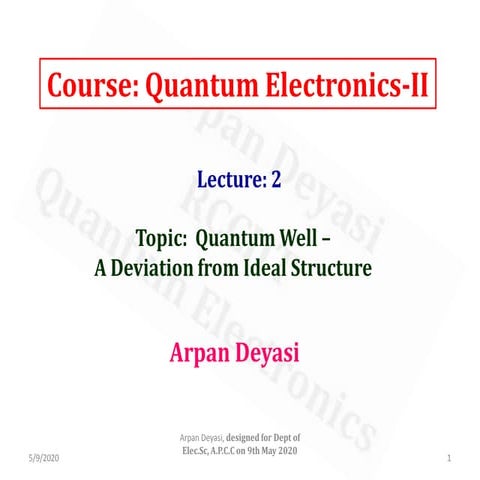 Quantum Electronics Lecture 2