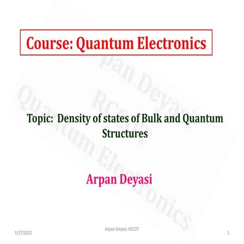 DoS of bulk and quantum structures