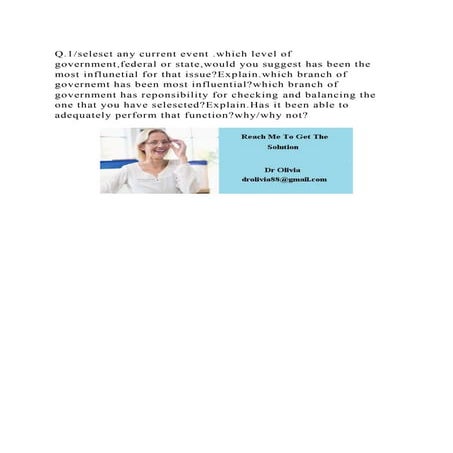 Q.1selesct any current event .which level of government,federal or .docx