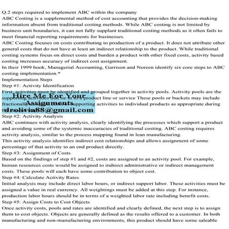 Q.2 steps required to implement ABC within the companyABC Costing .pdf