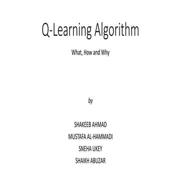 Q-Learning Algorithm: A Concise Introduction [Shakeeb A.] | PPT