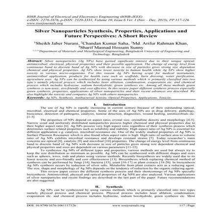 Green Synthesis Of Silver Nanoparticles | PPTX