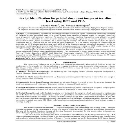 Script Identification for printed document images at text-line level using DC...