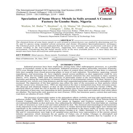 Calculation of Metal Pollution Index and Enrichment Factor in Sodic ...