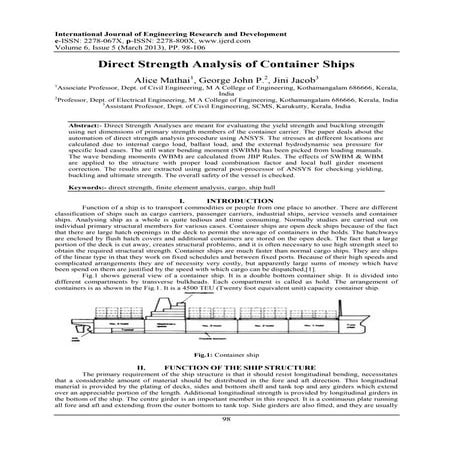 Welcome to International Journal of Engineering Research and Development (IJERD)