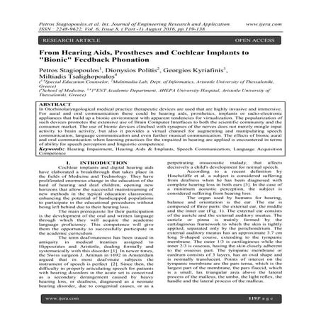 From Hearing Aids, Prostheses and Cochlear Implants to "Bionic" Feedback Phon...