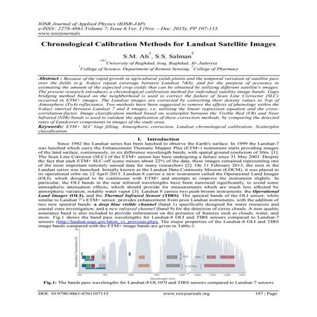 Chronological Calibration Methods for Landsat Satellite Images 