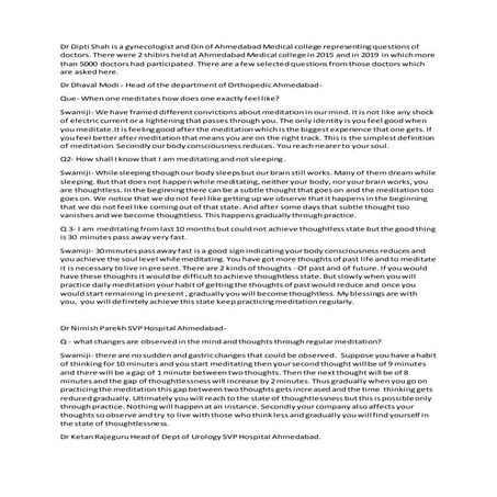 Swamiji's Dr. Q and A with Dipti Day 3 CM 2021