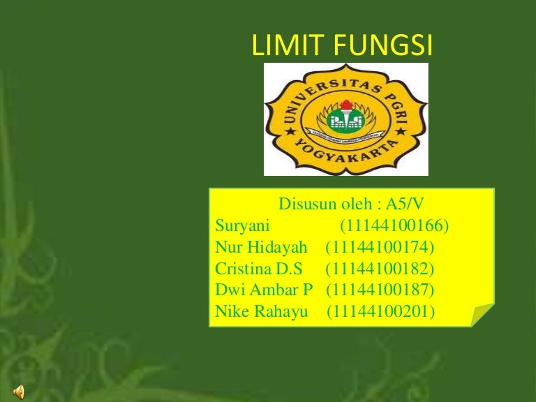 Ppt Limit Fungsi Pada Pembelajaran Matematika Sekolah 2