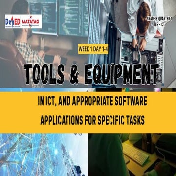 Comprehensive Grade 8 ICT Lesson on Tools, Equipment, and Software | DOCX