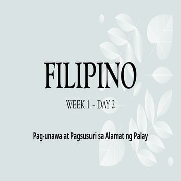Quarter 1- FILIPINO 4 - WEEK 1 (ALAMAT).pptx