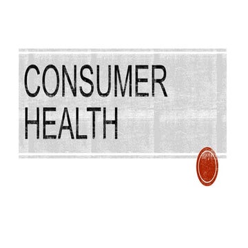 Q1-Health P1.Consumer Health / Healthcare professional