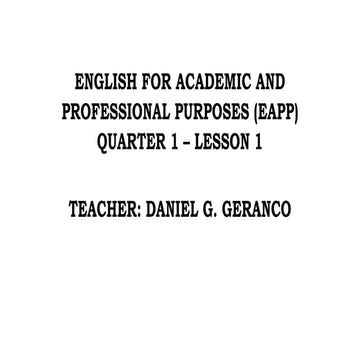 week 1 English Academic Professional Purposes for SHS Grade 11.pptx
