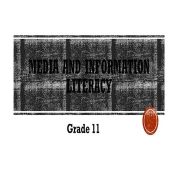 Media and Information Literacy Quarter 1 - Lesson 1 and 2 | PPTX