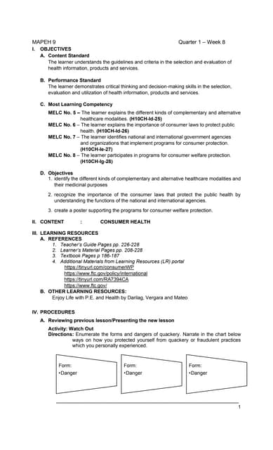 Q1 Grade 10 Health D Ll Week 2 Pdf