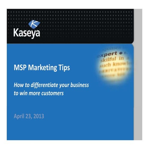 MSP Marketing Tips | Tools and Examples for Differentiating Your Business to ...