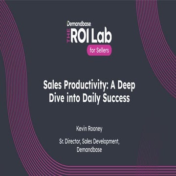 ROI Lab for Sellers: Sales Productivity: A Deep Dive into Daily Success