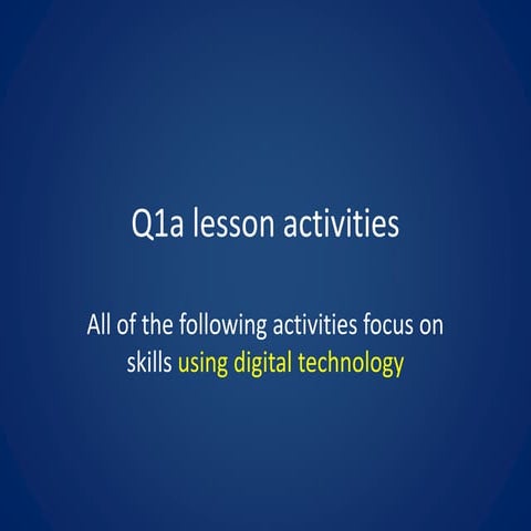 Q1a digital technology lesson activities