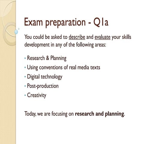 Q1a Research and Planning