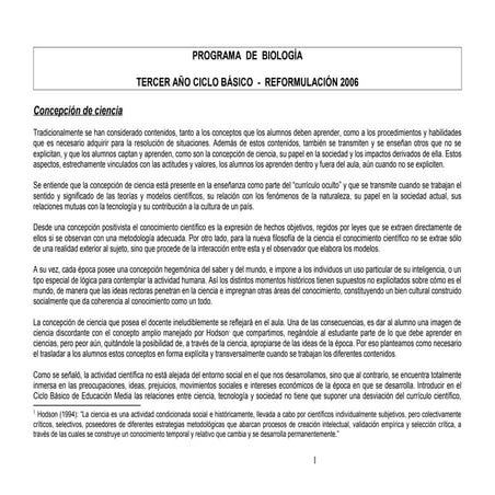 Programa Biología Ciclo Básico Venezuela