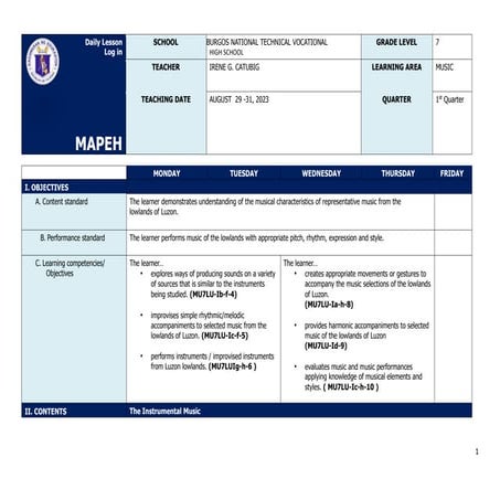 Q1 Grade 7 Music DLL Week 1 (1).docx